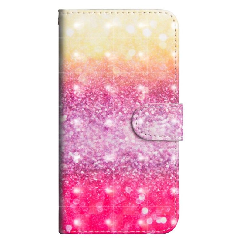 Leren Hoesje voor Xiaomi Redmi Note 7 Verloop Magenta Glitter