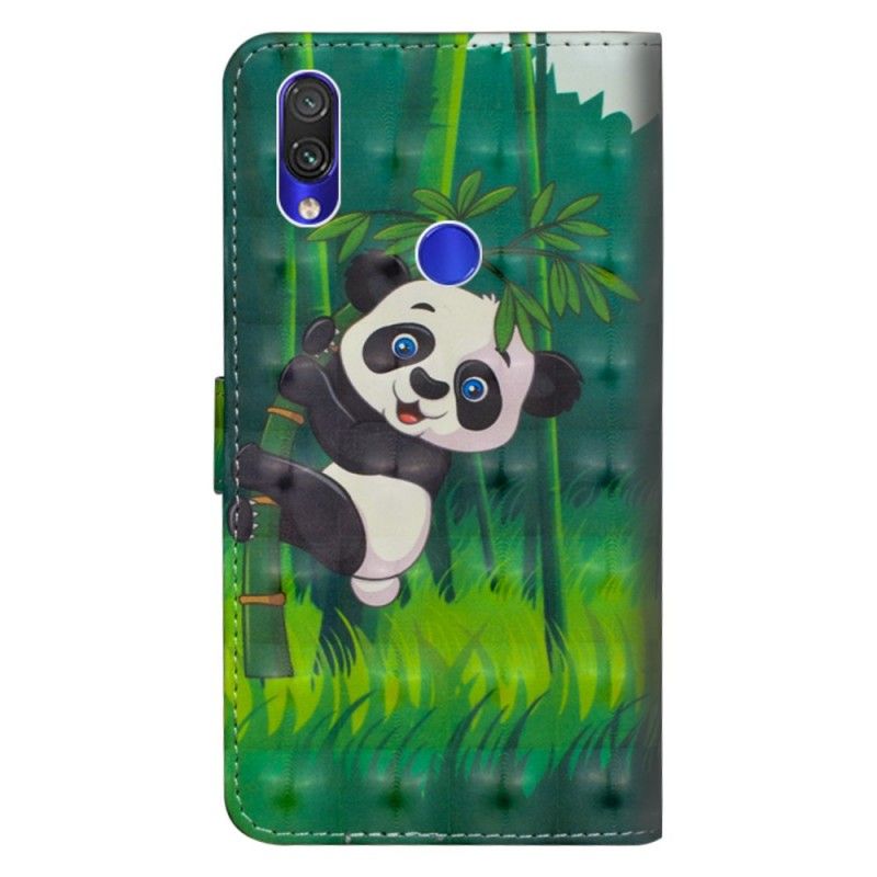 Leren Hoesje Xiaomi Redmi Note 7 Telefoonhoesje Panda En Bamboe