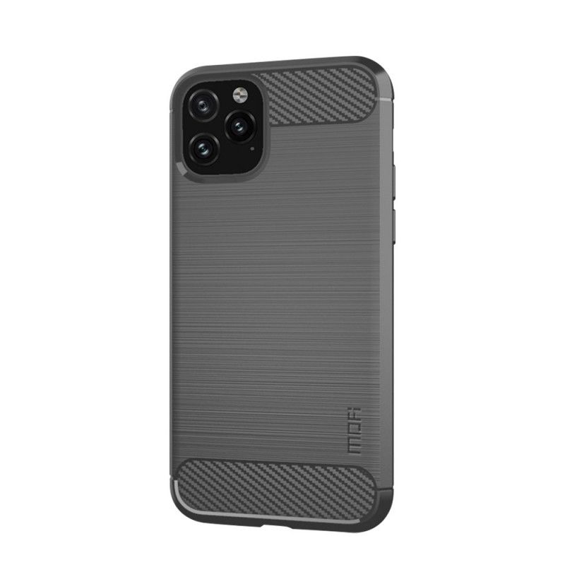 Case Hoesje iPhone 11 Pro Max Grijs Zwart Telefoonhoesje Mofi Geborstelde Koolstofvezel