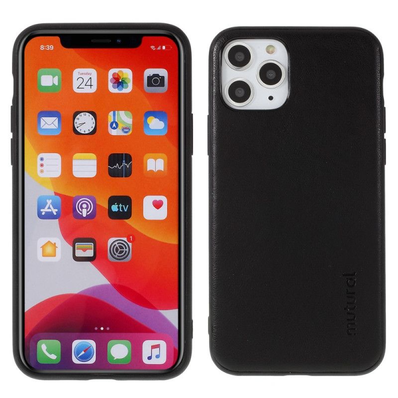 Case Hoesje iPhone 11 Pro Max Grijs Zwart Telefoonhoesje Wederzijds Leereffect