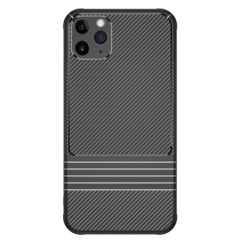 Case Hoesje iPhone 11 Pro Max Groen Zwart Telefoonhoesje Leeu Koolstofvezel