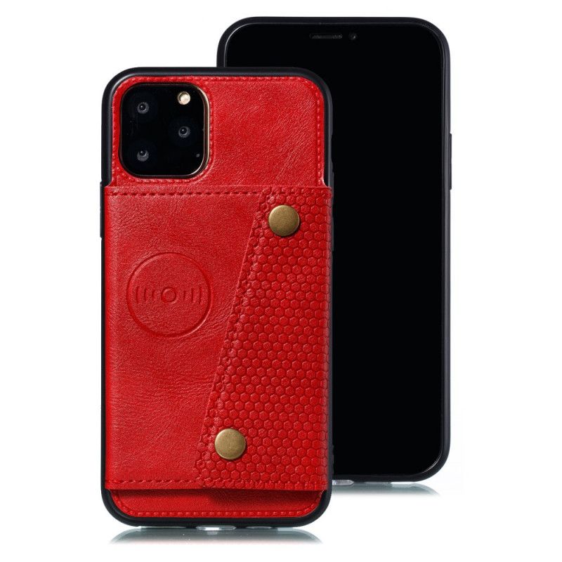 Case Hoesje iPhone 11 Pro Max Rood Grijs Telefoonhoesje Snap Portemonnee