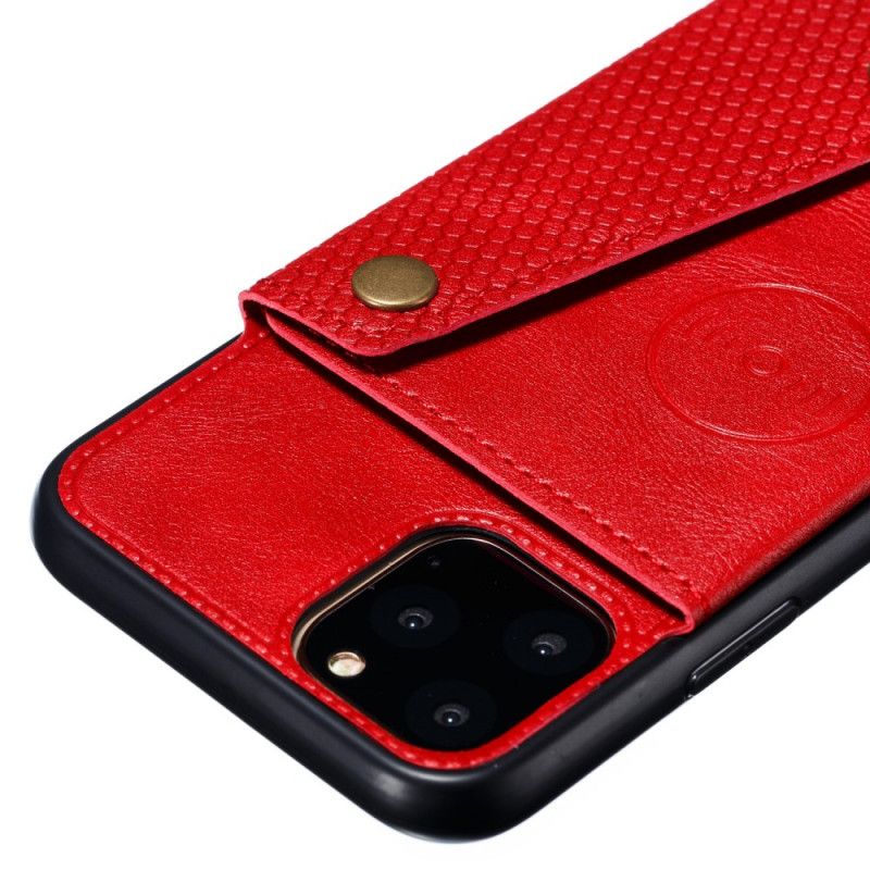 Case Hoesje iPhone 11 Pro Max Rood Grijs Telefoonhoesje Snap Portemonnee