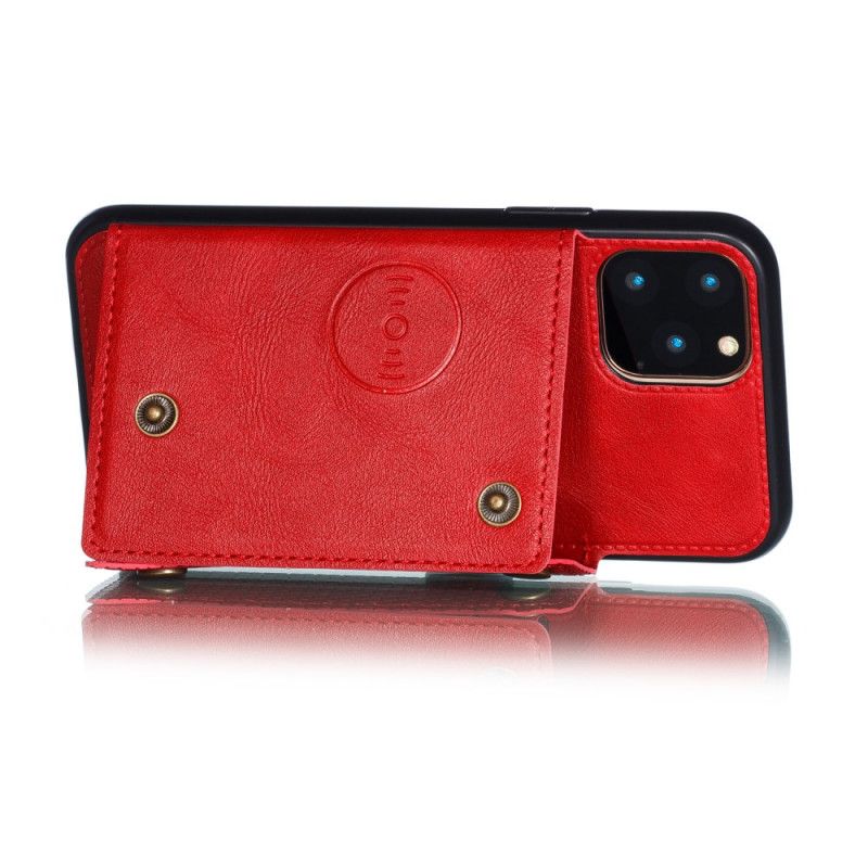 Case Hoesje iPhone 11 Pro Max Rood Grijs Telefoonhoesje Snap Portemonnee