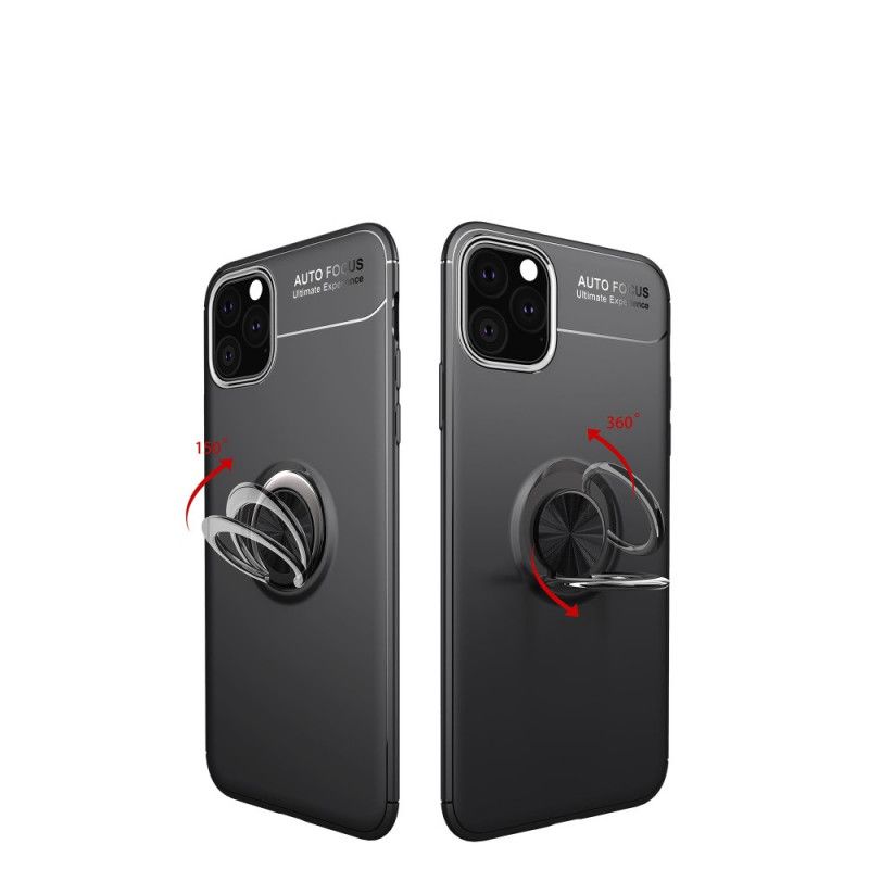 Case Hoesje iPhone 11 Pro Max Rood Zwart Telefoonhoesje Lenuo Magnetische Ring