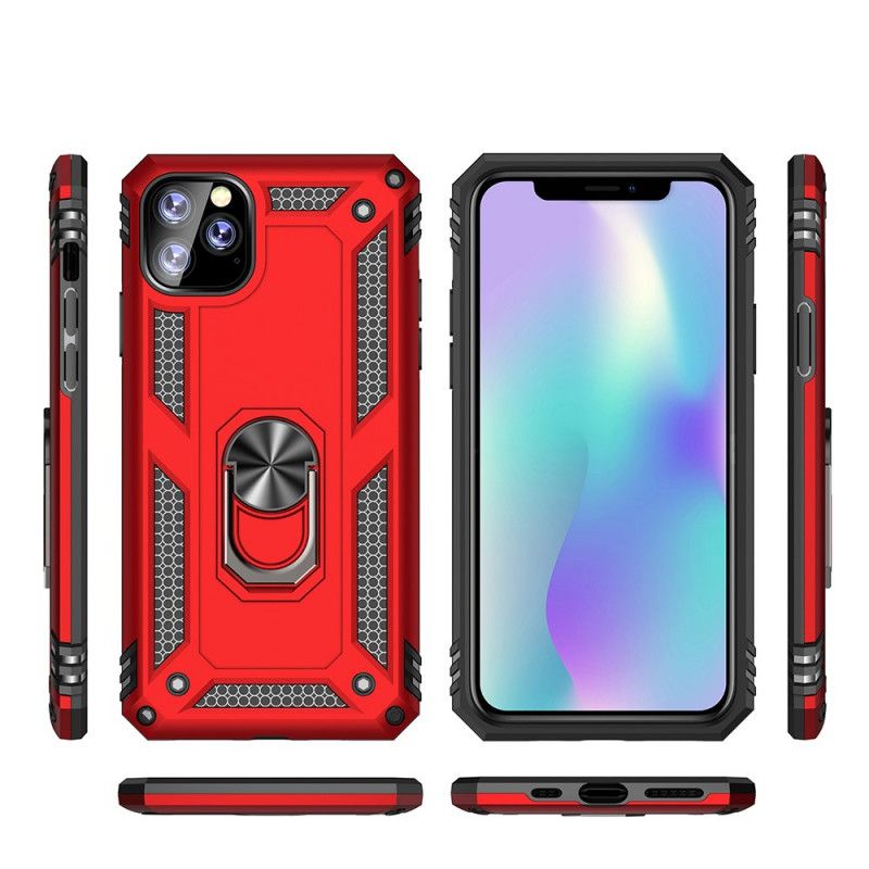 Case Hoesje iPhone 11 Pro Max Rood Zwart Telefoonhoesje Premium Ring