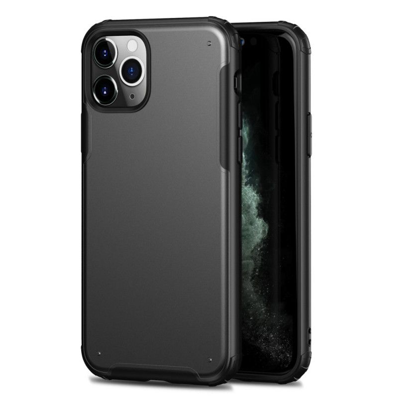 Case Hoesje iPhone 11 Pro Max Wit Zwart Telefoonhoesje Premium Metaaleffect