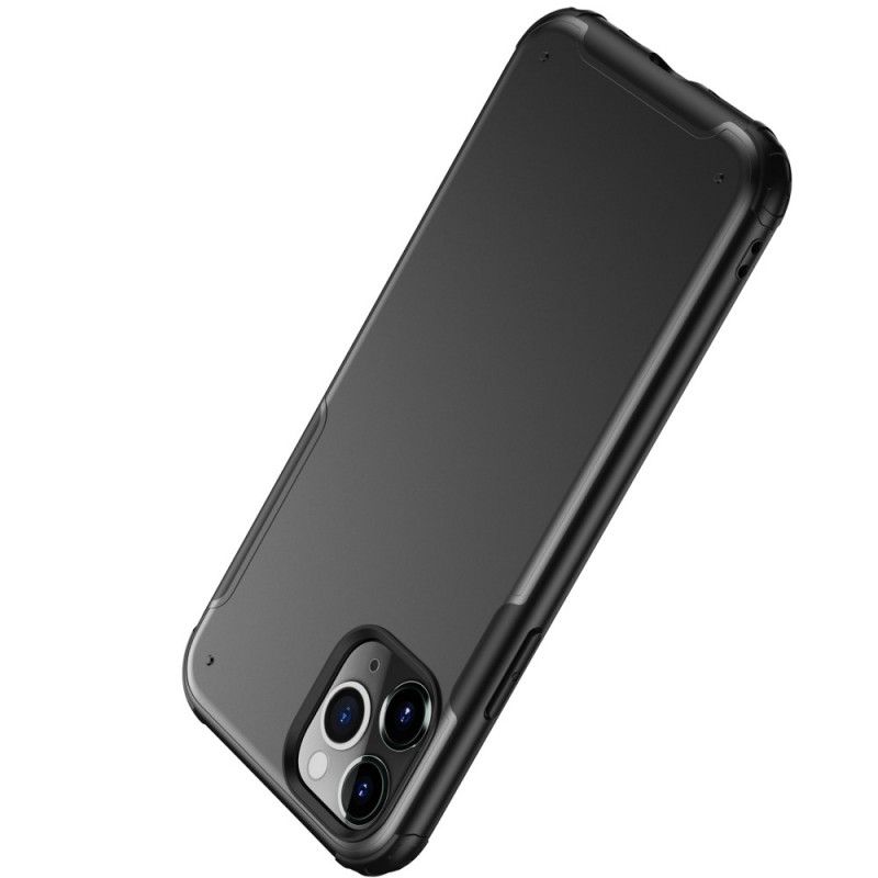 Case Hoesje iPhone 11 Pro Max Wit Zwart Telefoonhoesje Premium Metaaleffect