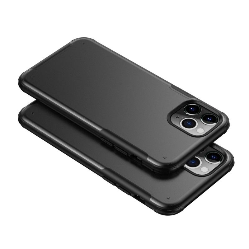 Case Hoesje iPhone 11 Pro Max Wit Zwart Telefoonhoesje Premium Metaaleffect