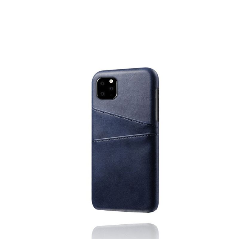 Cover Hoesje iPhone 11 Pro Max Grijs Zwart Telefoonhoesje Dubbele Kaarthouder