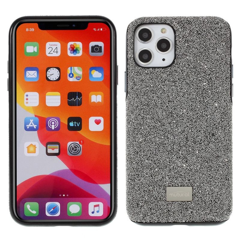 Cover Hoesje iPhone 11 Pro Max Grijs Zwart Telefoonhoesje Luxe Muturestof