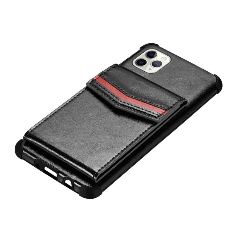 Cover Hoesje iPhone 11 Pro Max Rood Zwart Telefoonhoesje Kaarthouder Met Klep