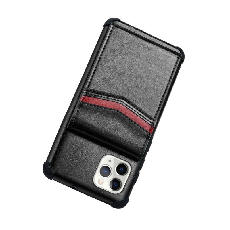 Cover Hoesje iPhone 11 Pro Max Rood Zwart Telefoonhoesje Kaarthouder Met Klep