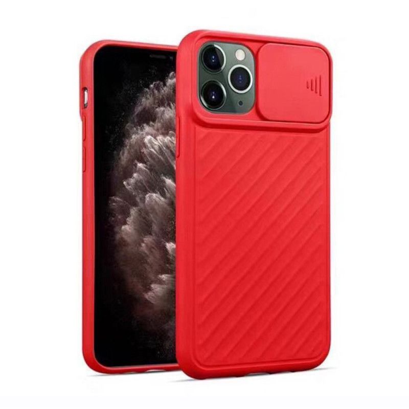 Cover Hoesje iPhone 11 Pro Max Rood Zwart Telefoonhoesje Verwijderbare Siliconen Lensbeschermer