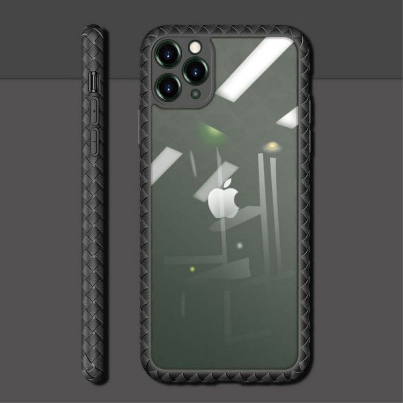 Cover Hoesje iPhone 11 Pro Max Telefoonhoesje Geweven Structuurranden