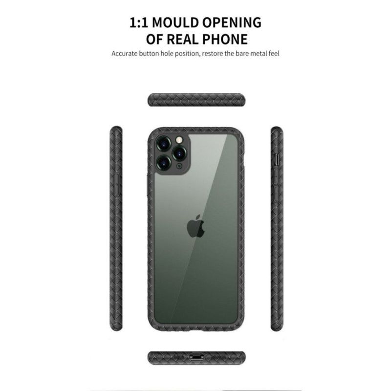 Cover Hoesje iPhone 11 Pro Max Telefoonhoesje Geweven Structuurranden