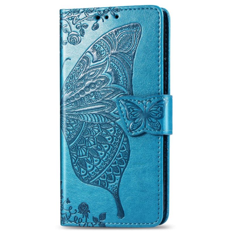 Flip Case Leren iPhone 11 Pro Max Grijs Zwart Halve Vlinders