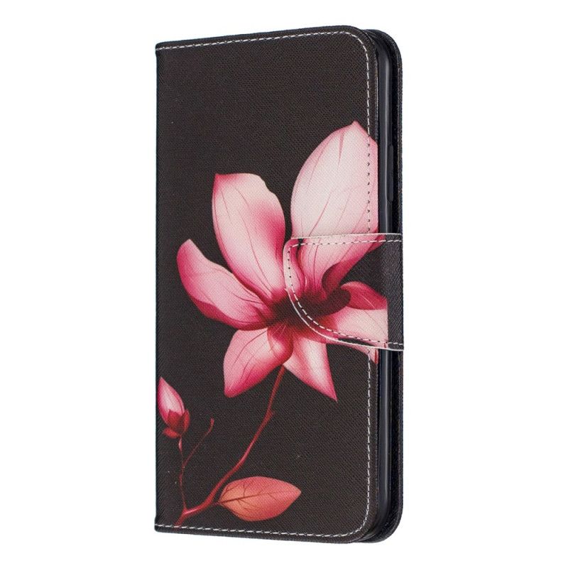 Flip Case Leren iPhone 11 Pro Max Roze Bloem