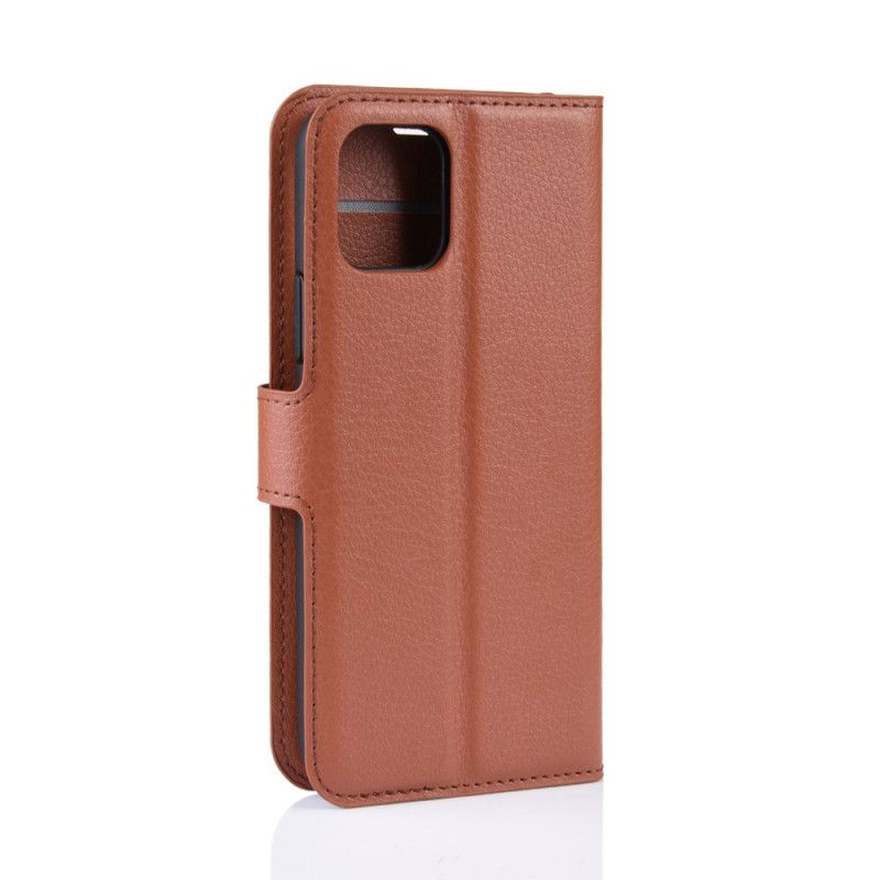 Flip Case Leren iPhone 11 Pro Max Wit Zwart Premium Lychee-Leereffect