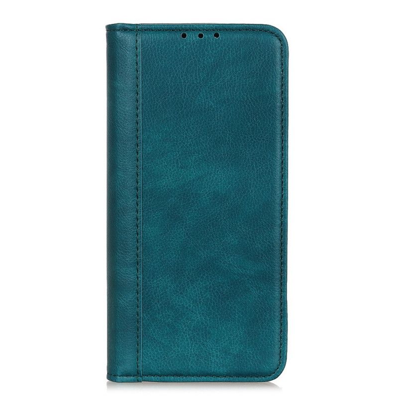 Folio-hoesje iPhone 11 Pro Max Groen Zwart Elegant Split Lychee Leer