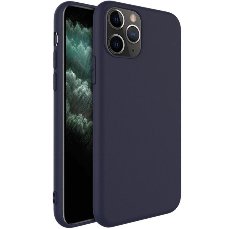 Hoesje iPhone 11 Pro Max Donkerblauw Zwart Uc-1 Serie Siliconen Mat Imak