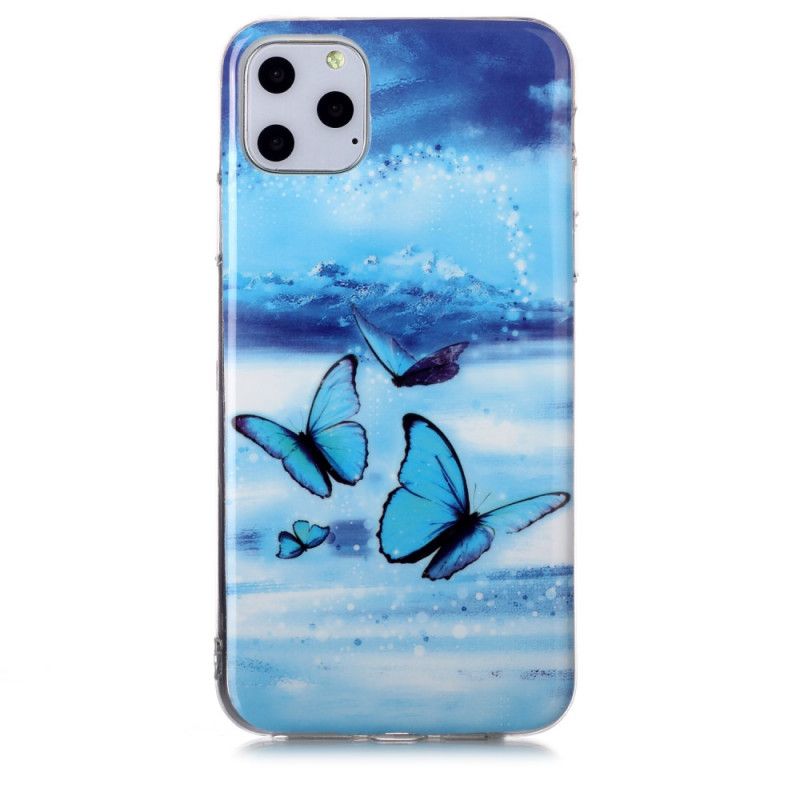 Hoesje iPhone 11 Pro Max Fluorescerende Vlinders