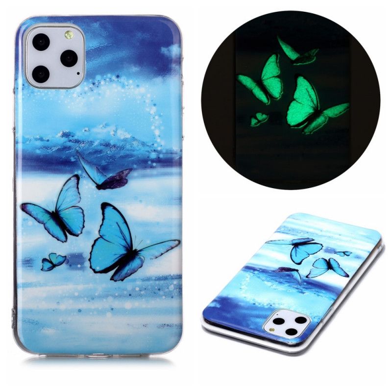 Hoesje iPhone 11 Pro Max Fluorescerende Vlinders