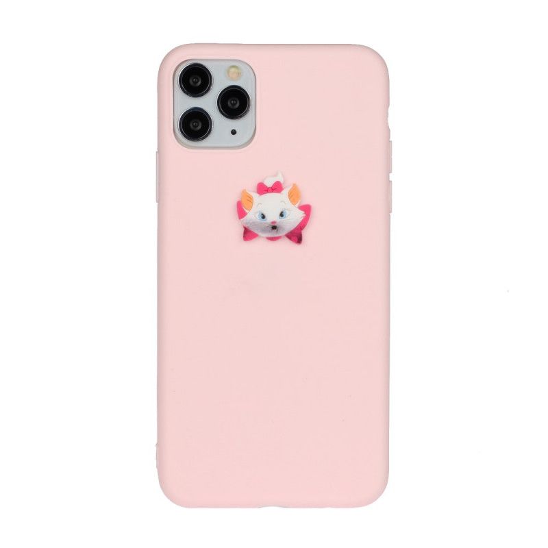 Hoesje iPhone 11 Pro Max Grijs Wit Siliconen Grappig Dierenlogo