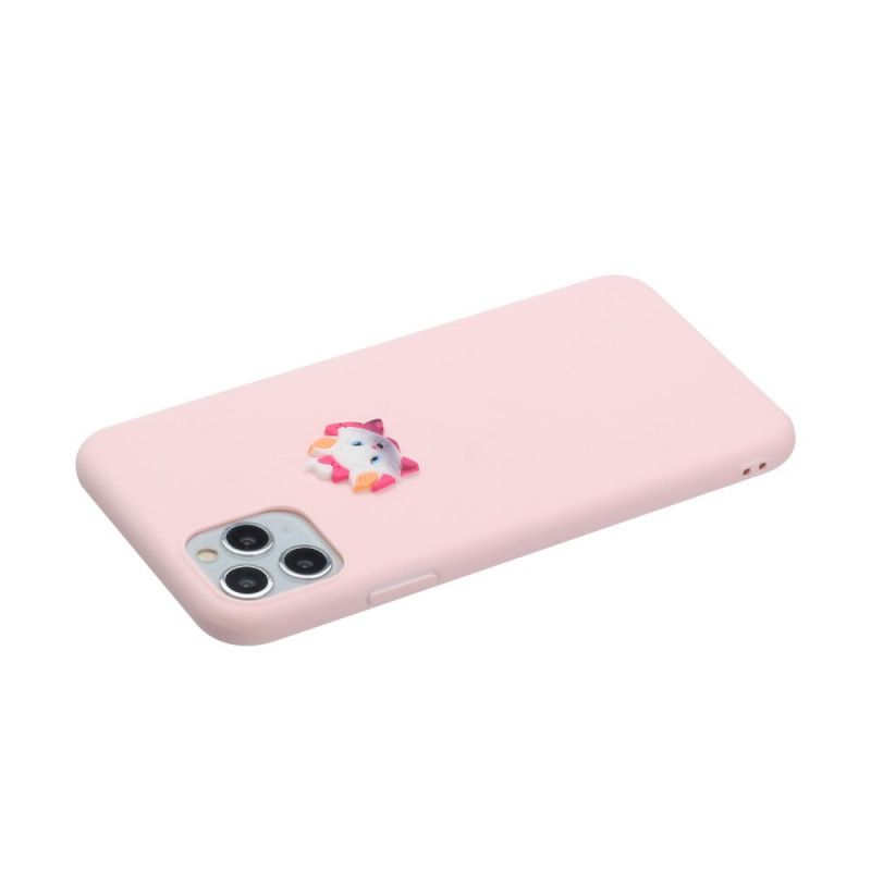 Hoesje iPhone 11 Pro Max Grijs Wit Siliconen Grappig Dierenlogo