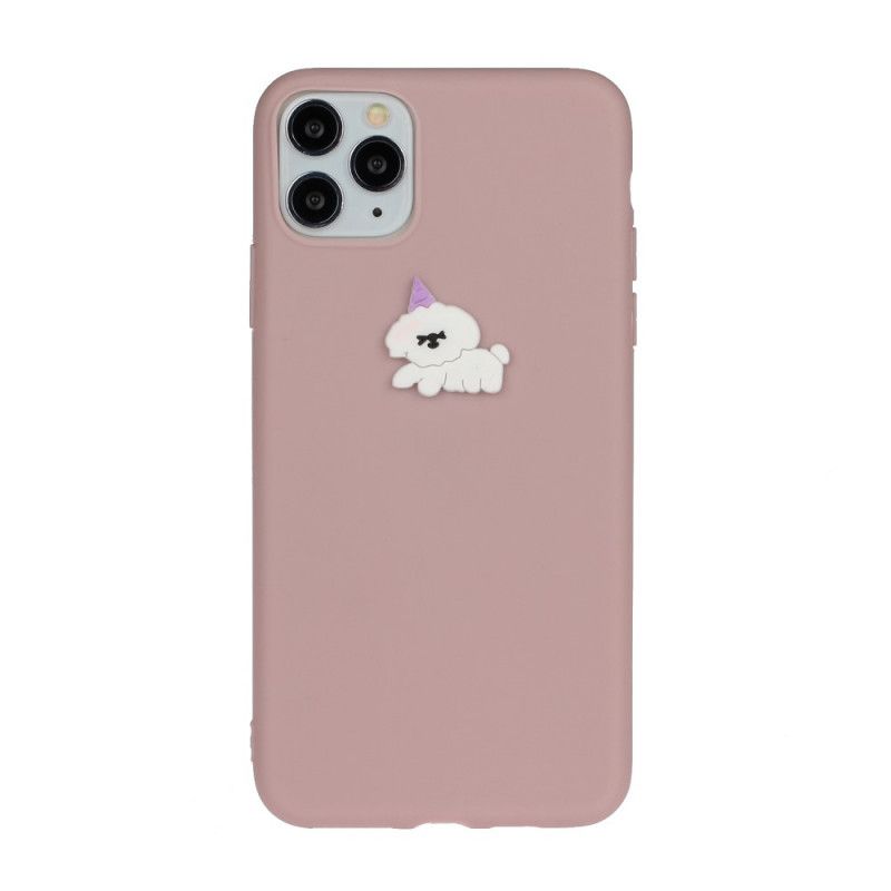 Hoesje iPhone 11 Pro Max Grijs Wit Siliconen Grappig Dierenlogo