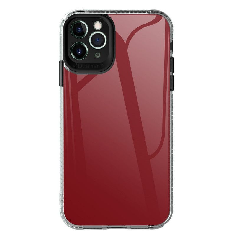 Hoesje iPhone 11 Pro Max Grijs Zwart Mac Kleurrijke Getextureerde Randen