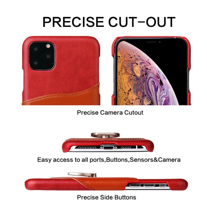 Hoesje iPhone 11 Pro Max Groen Rood Fierre Shann Kaarthouder En Steunring