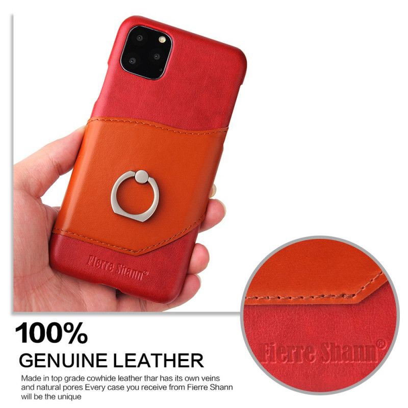 Hoesje iPhone 11 Pro Max Groen Rood Fierre Shann Kaarthouder En Steunring