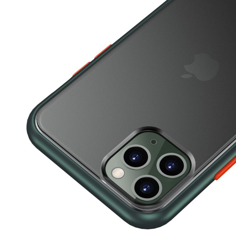 Hoesje iPhone 11 Pro Max Groen Rood Hybride Gekleurde Knoppen