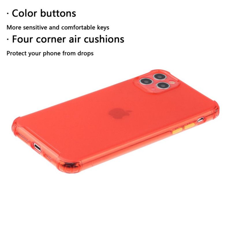 Hoesje iPhone 11 Pro Max Magenta Rood Transparant Gekleurde Knopen