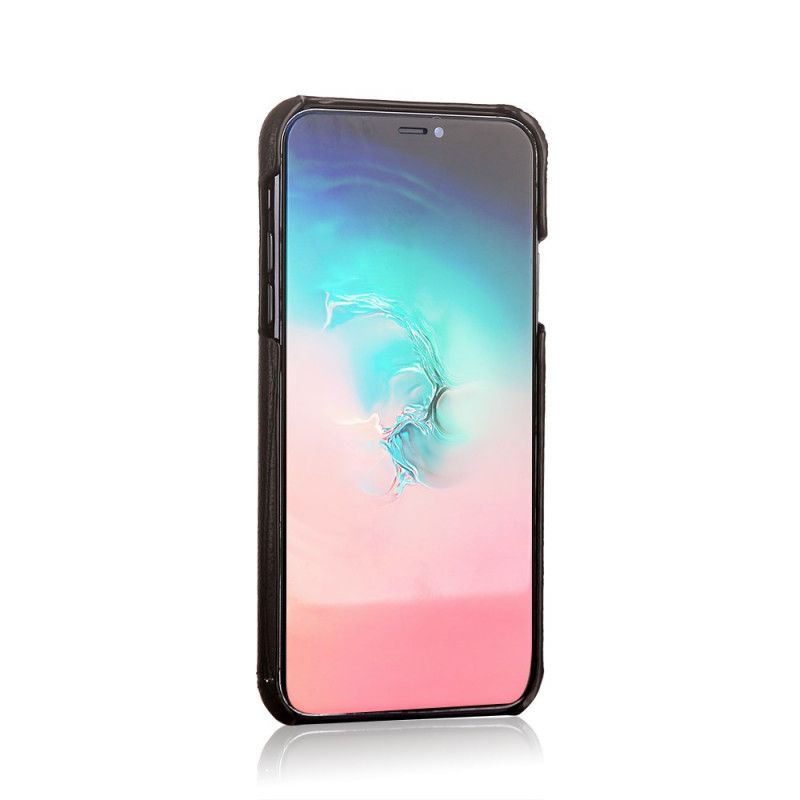 Hoesje iPhone 11 Pro Max Rood Zwart Echt Lederen Pierre Cardin