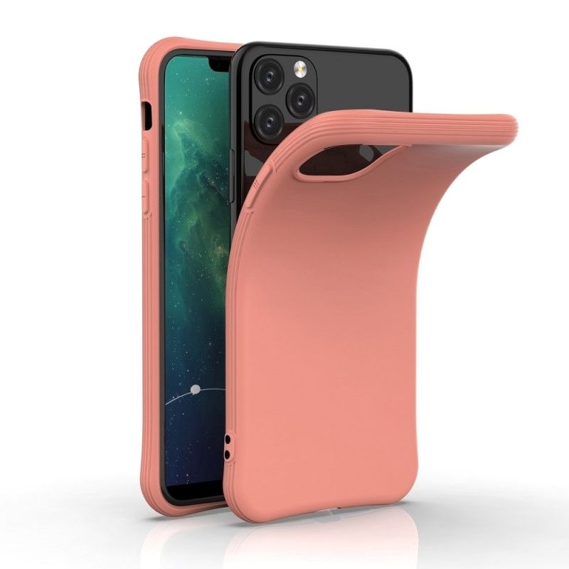 Hoesje iPhone 11 Pro Max Rood Zwart Flexibele Mat Siliconen