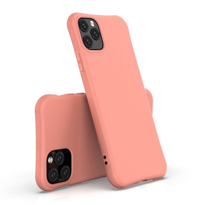 Hoesje iPhone 11 Pro Max Rood Zwart Flexibele Mat Siliconen