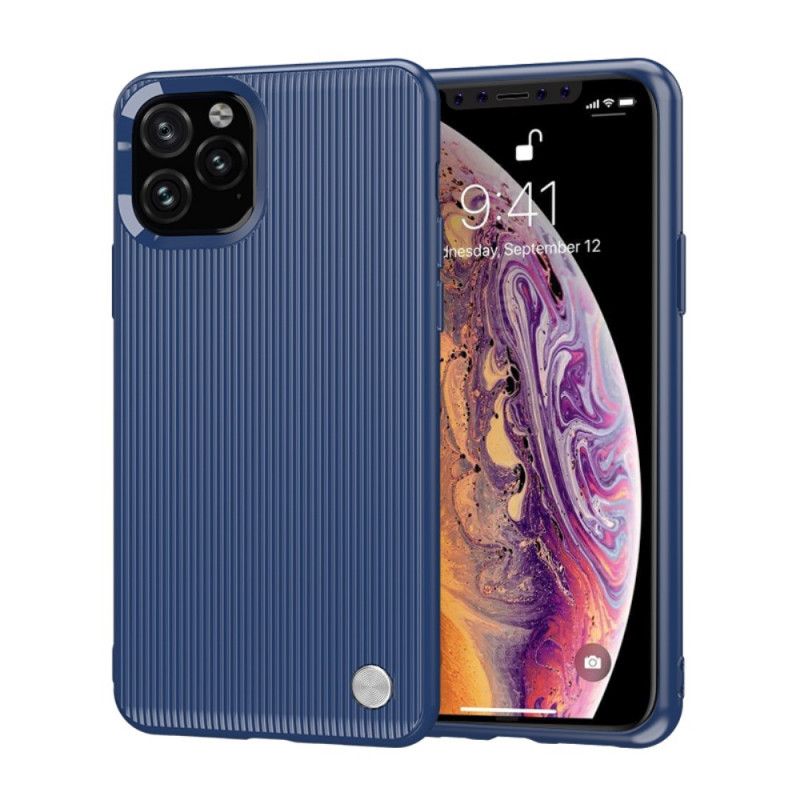 Hoesje iPhone 11 Pro Max Rood Zwart Getextureerde Siliconen