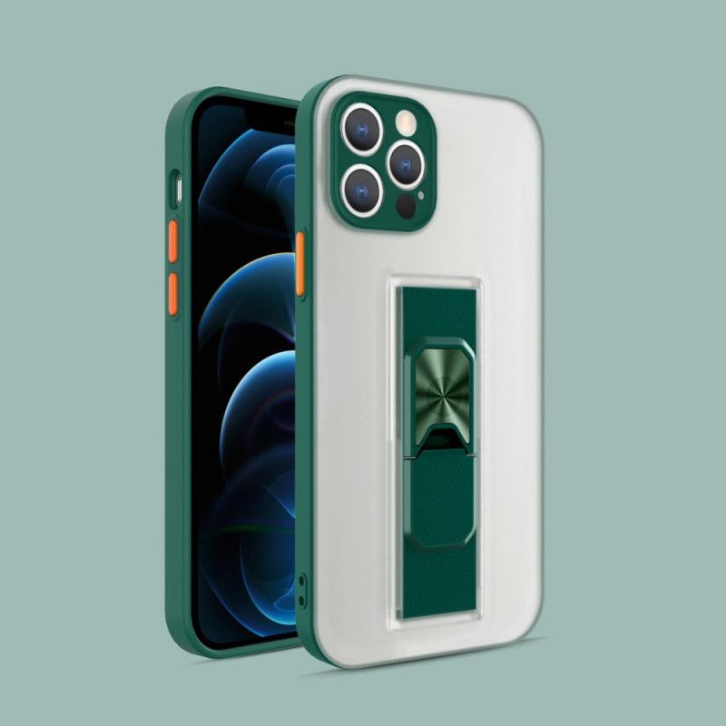 Hoesje iPhone 11 Pro Max Rood Zwart Verticale En Horizontale Verwijderbare Steun