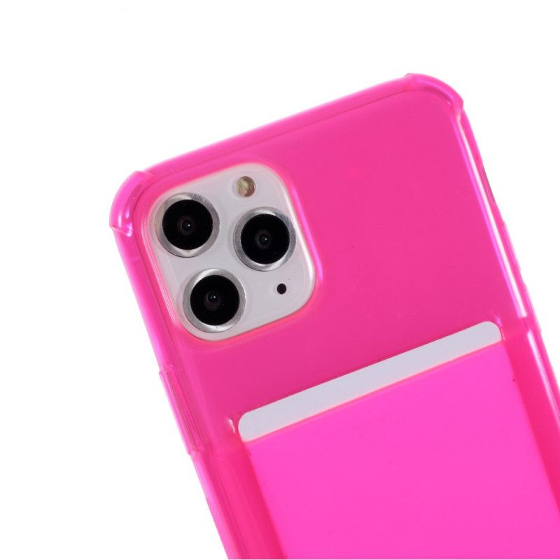 Hoesje iPhone 11 Pro Max Roze Magenta Koord Met Kaarthouder