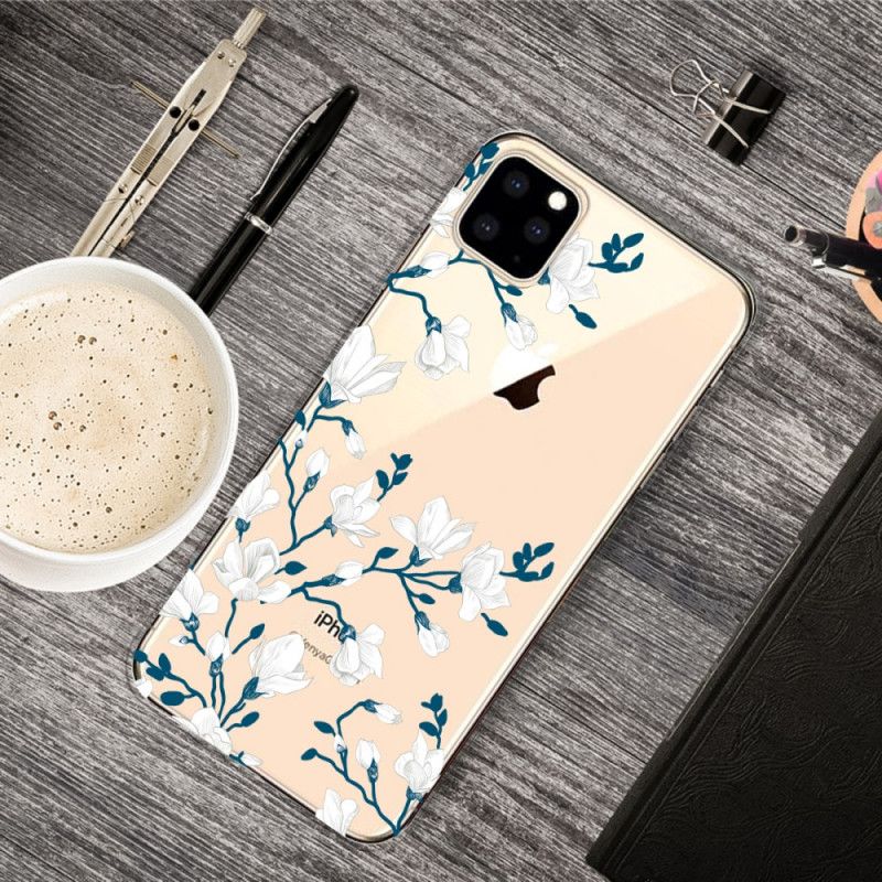 Hoesje iPhone 11 Pro Max Telefoonhoesje Witte Bloemen