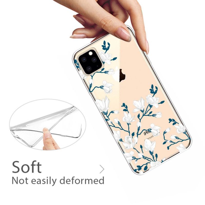 Hoesje iPhone 11 Pro Max Telefoonhoesje Witte Bloemen