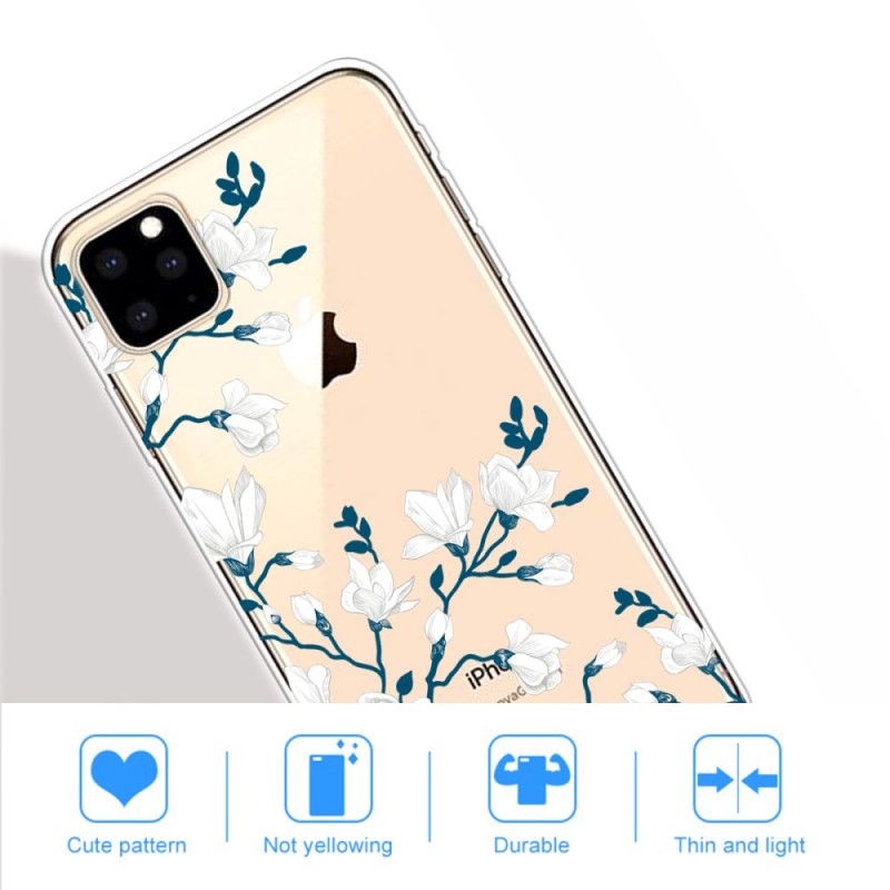 Hoesje iPhone 11 Pro Max Telefoonhoesje Witte Bloemen