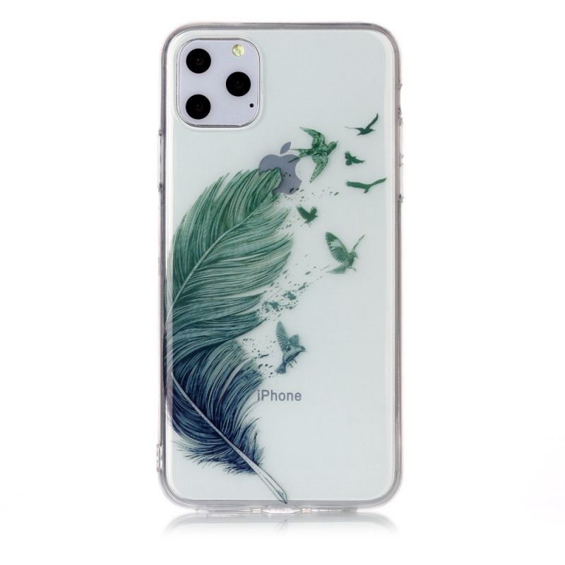 Hoesje iPhone 11 Pro Max Transparant Gekleurde Veer