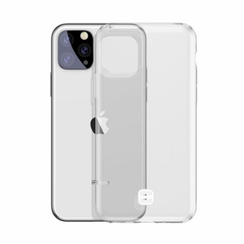 Hoesje iPhone 11 Pro Max Transparant Zwart Transparante Baseus Met Riem