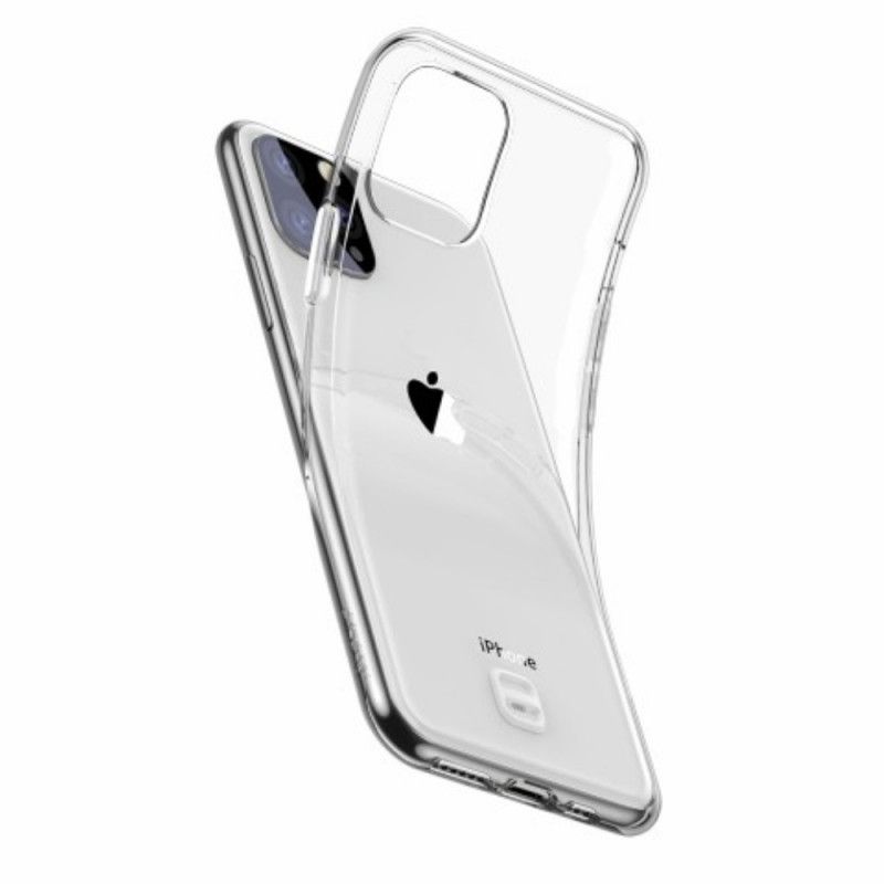 Hoesje iPhone 11 Pro Max Transparant Zwart Transparante Baseus Met Riem