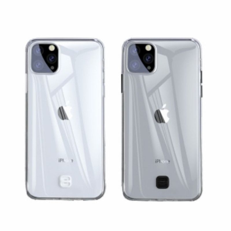 Hoesje iPhone 11 Pro Max Transparant Zwart Transparante Baseus Met Riem