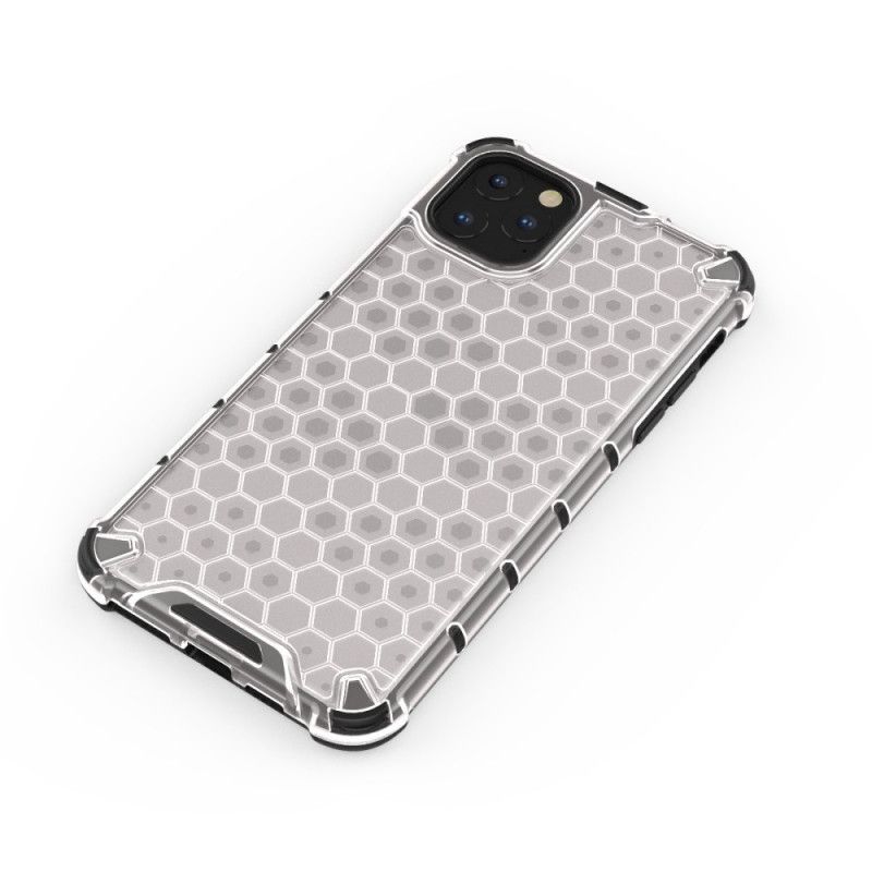 Hoesje iPhone 11 Pro Max Wit Zwart Honingraatstijl