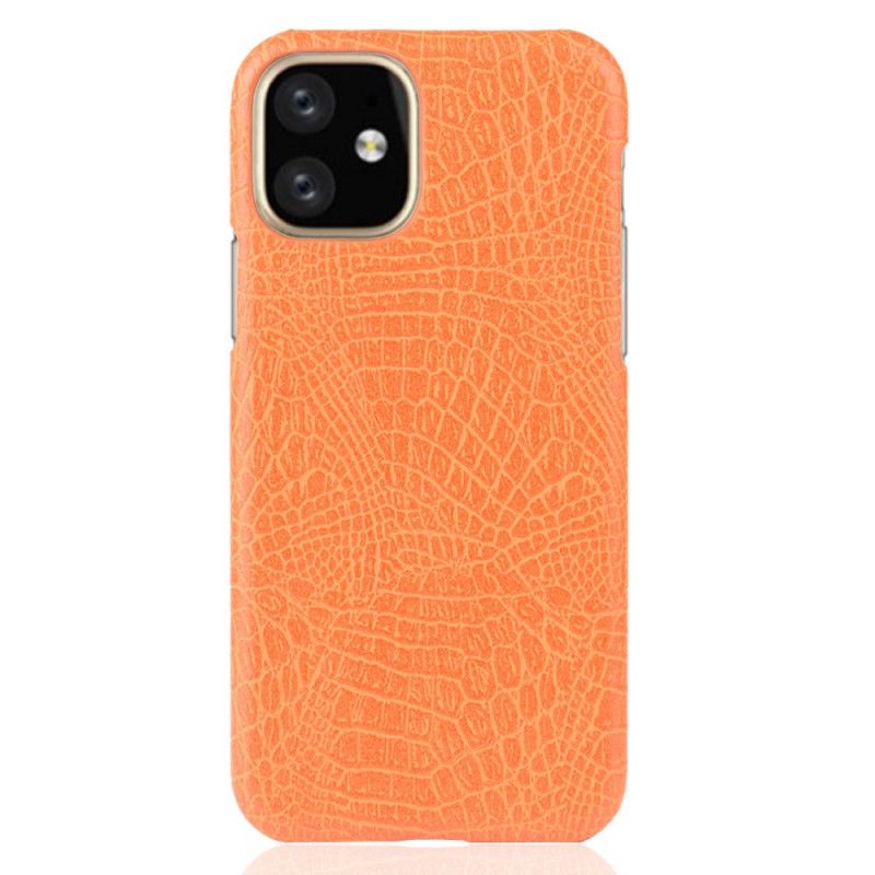 Hoesje iPhone 11 Pro Max Wit Zwart Krokodillenhuidstijl